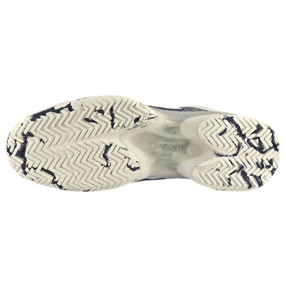 Lacoste Men's AG-LT23 Ultra Medvedev - Off White/Navy Breathable Knit Construction