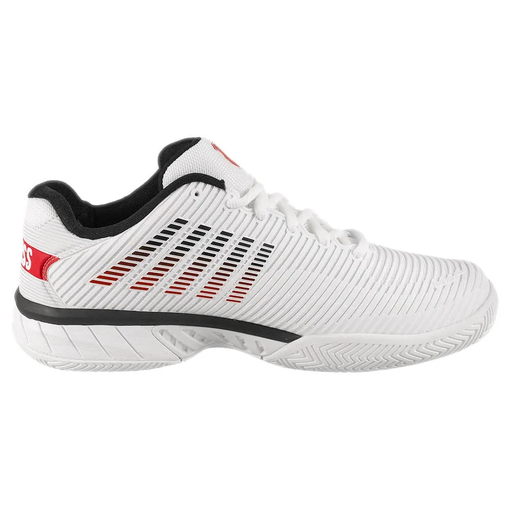 K-Swiss Men's Hypercourt Express 2 - 2E Width - White/Mars Red Recreational Use Wide Footbed Option