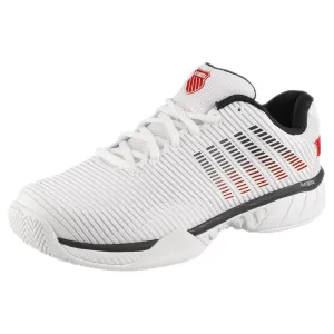 K-Swiss Men's Hypercourt Express 2 - 2E Width - White/Mars Red Low Profile Midsole