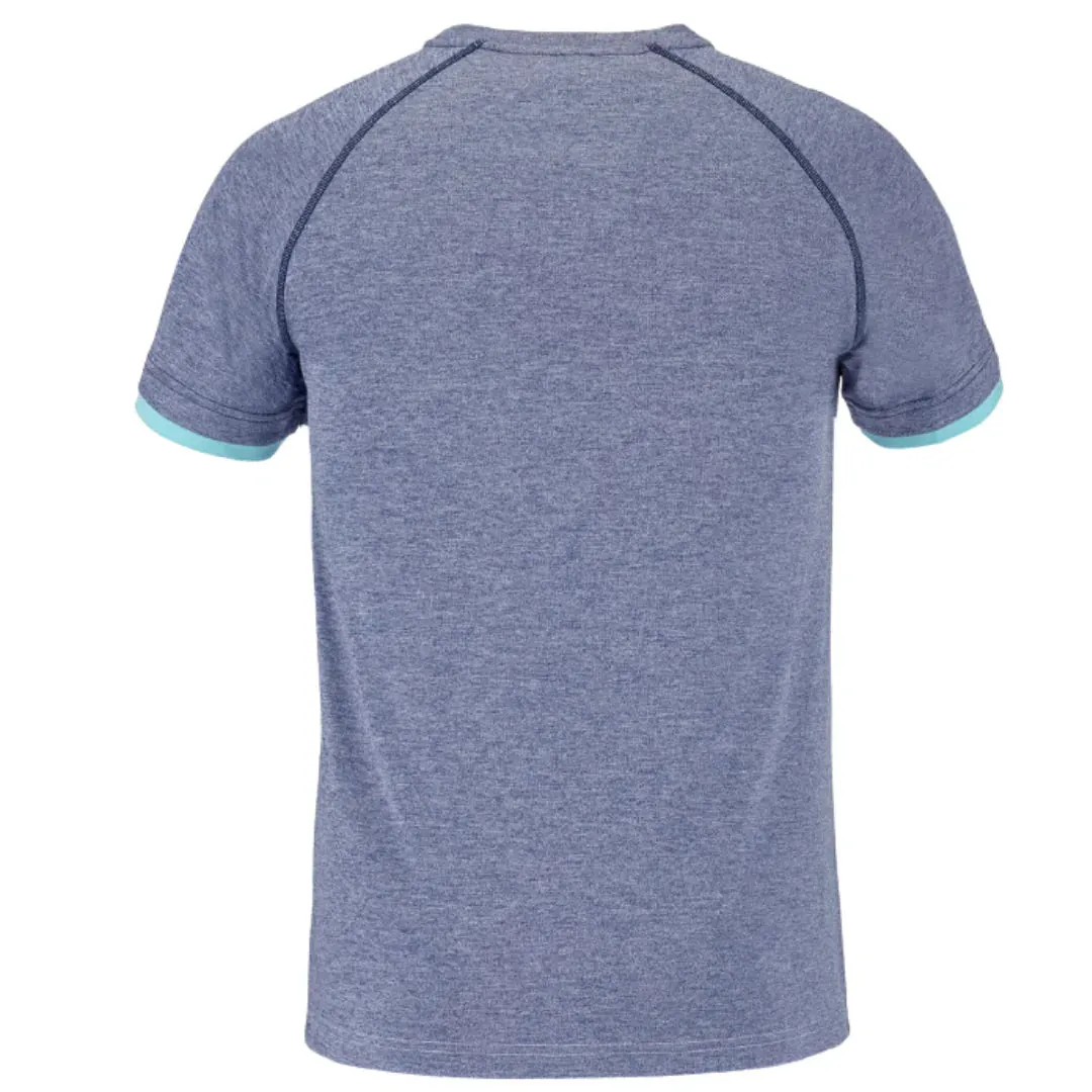 Cozy Vibes Smooth Seam Technology Babolat Play Crew Neck  Men's Tee - White/Heather Blue