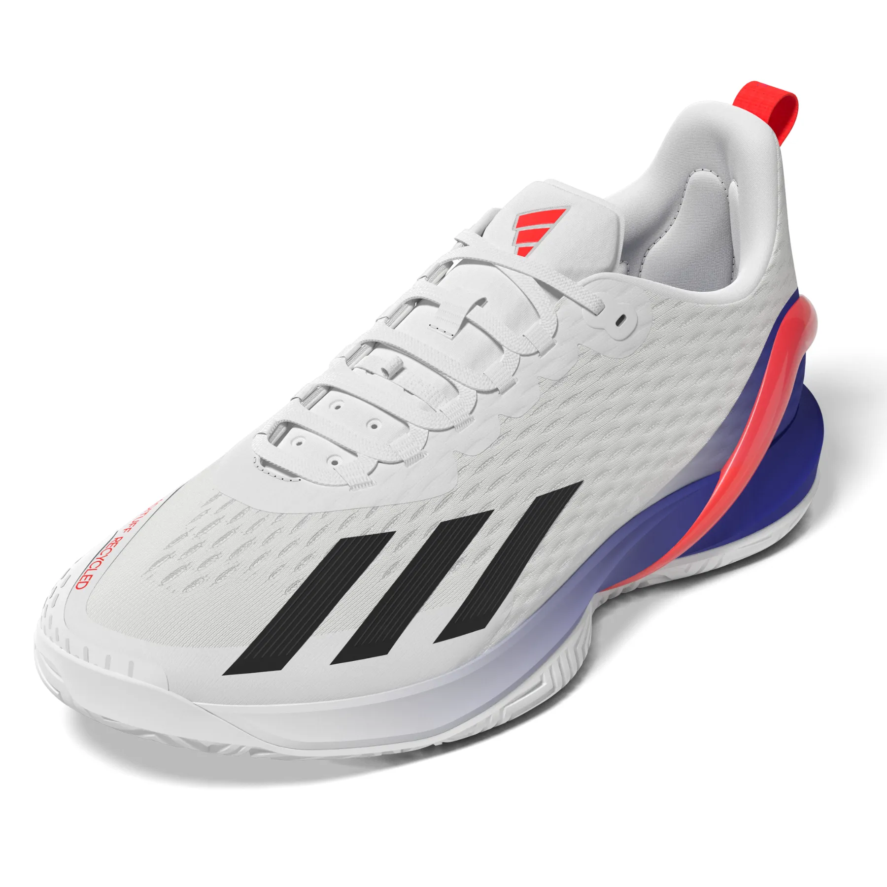 Adidas Performance Adizero Cybersonic Men  Tennis Shoes- Ftw White/Core Black/Solar Red Orthopedic friendly Breathable knit