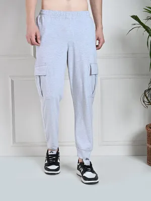 Effortless Fit Seasonless wear Utility Cargo Jogger with Pockets - Melange Grey