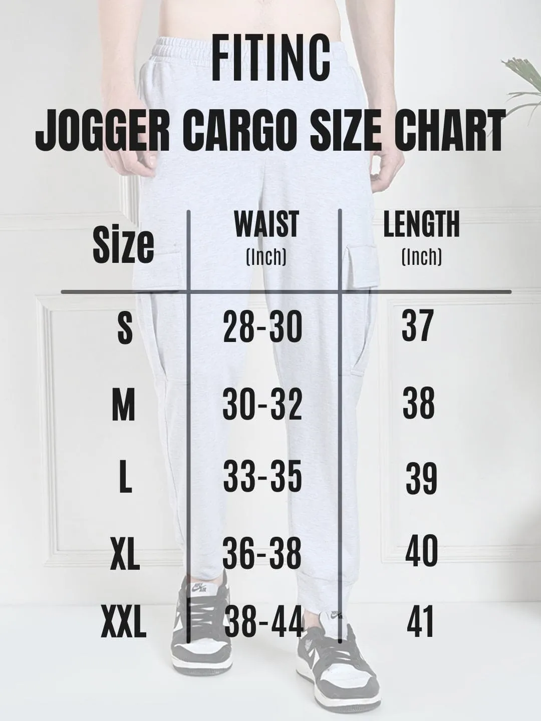 Body Fit Utility Cargo Jogger with Pockets - Melange Grey