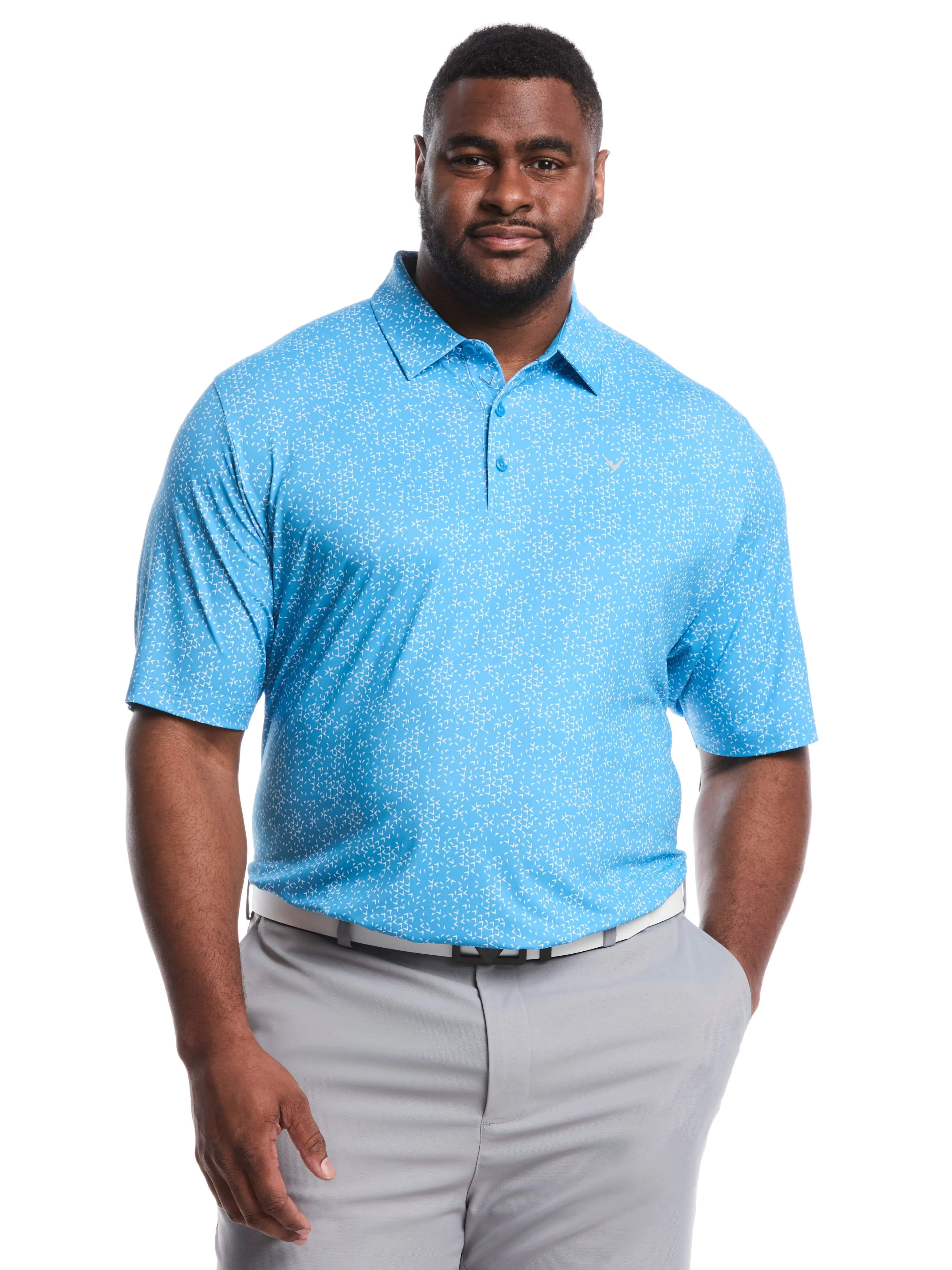 Big & Tall Chevron Print Golf Polo Polished Style