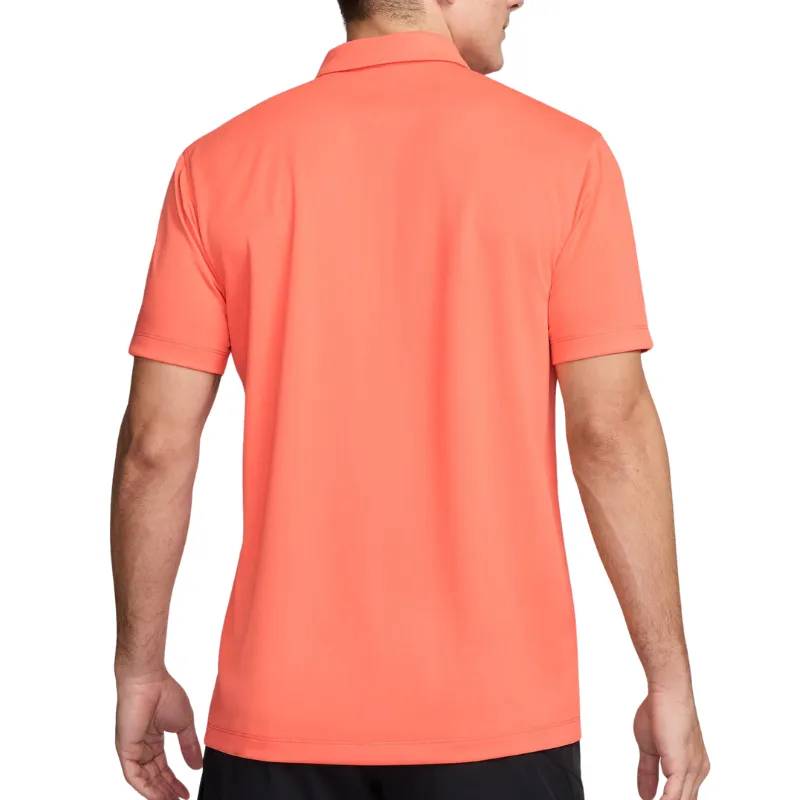 Nike Court Dri-FIT Men Tennis Polo - LT Wild Mango/Black QuickDry Technology Advanced Moisture Management