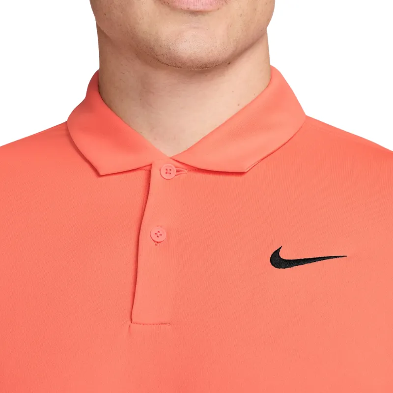 Nike Court Dri-FIT Men Tennis Polo - LT Wild Mango/Black UV Protection