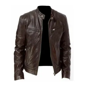 Downtown Cool Mind Ease West Louis? 2023 Motorcycle Street Style Leather Jacket