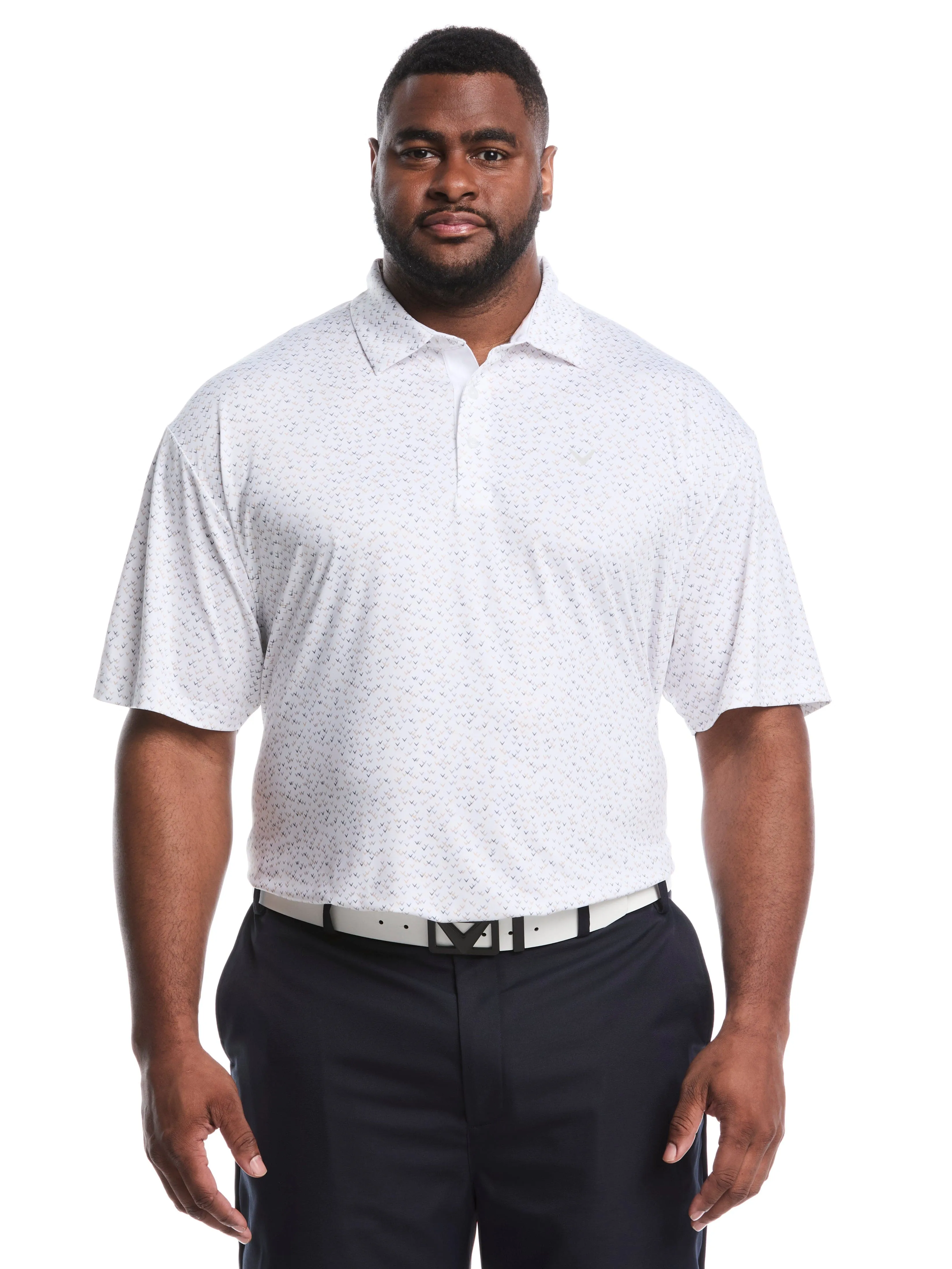 Light Comfort Big & Tall Confetti Chevron All Over Polo