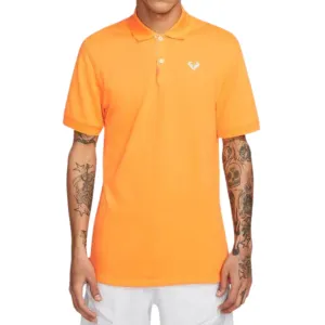 Versatile Layering Nike Polo Rafa Men Slim-Fit Polo - Vivid Orange/White/Baltic Blue