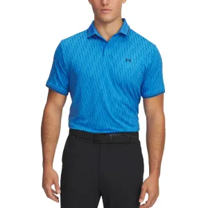 Under Armour Drive Sport Jacquard Golf Polo Shirt - Blue Atlantis/Midnight Navy Perfect Comfort Fashion Basics