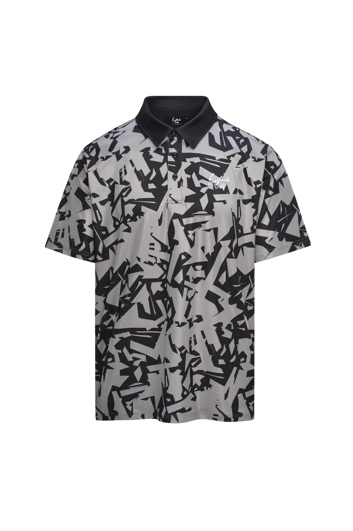 Shatter Print Signature Golf Polo Classic Neckline Solid Color
