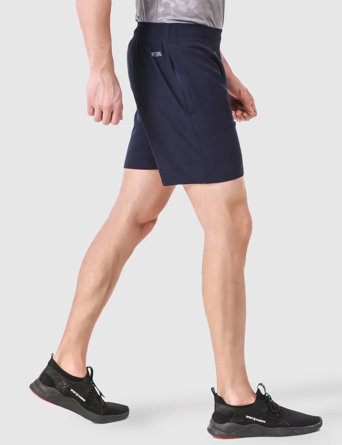 Versatile Comfort Shorts with Smart Pockets ?C Navy Blue Beach Vibes Double Layered Construction
