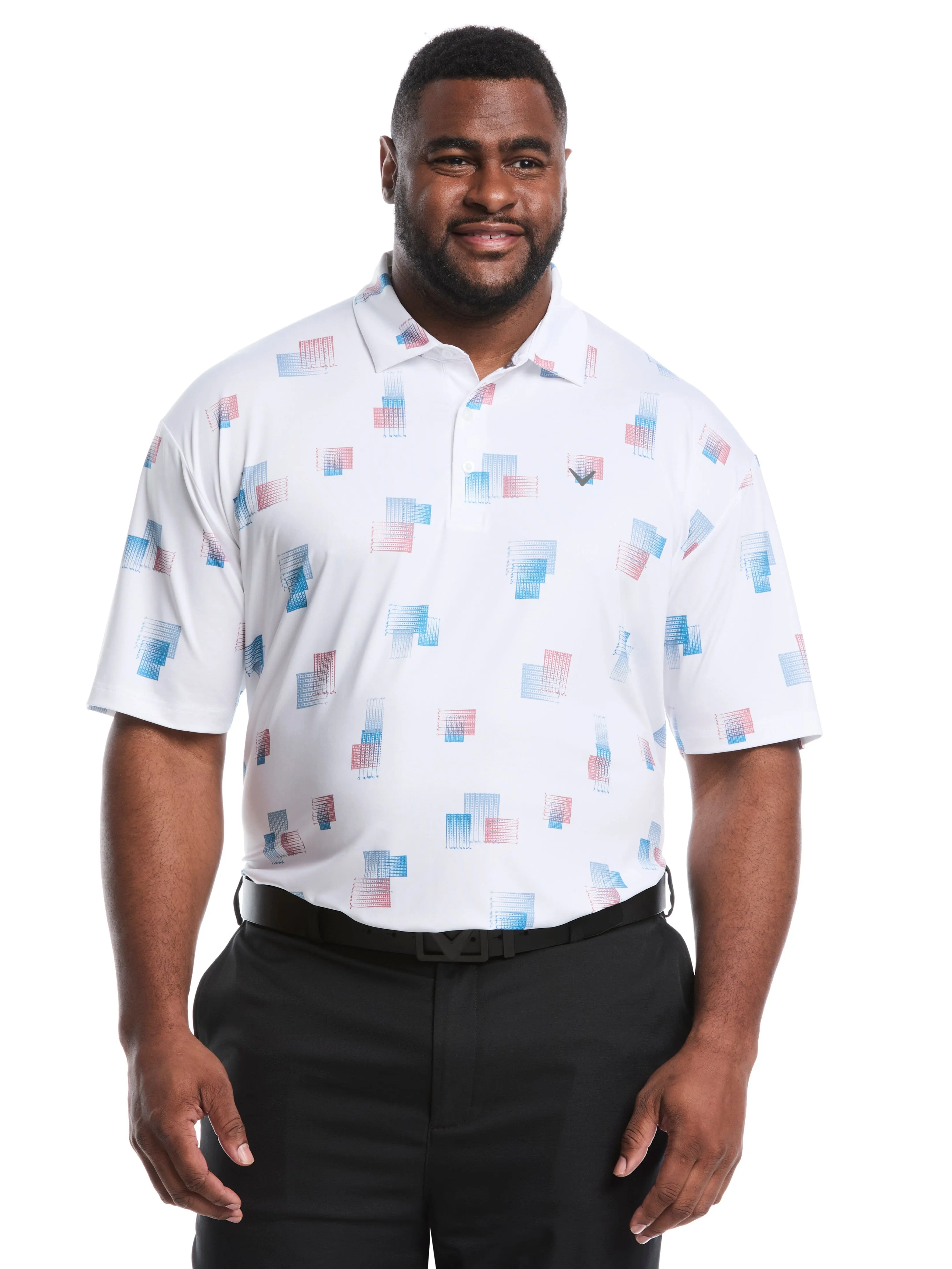 Effortless Fit Trendy Look Big & Tall 8 Essential Clubs Print Polo