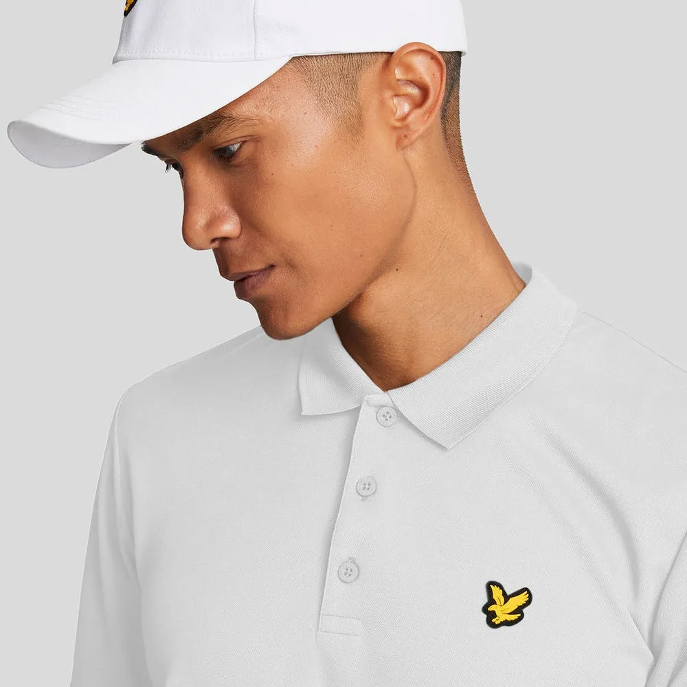 Reinforced Stitching Bound Seam Finish Lyle & Scott Golf Tech Polo Shirt - White