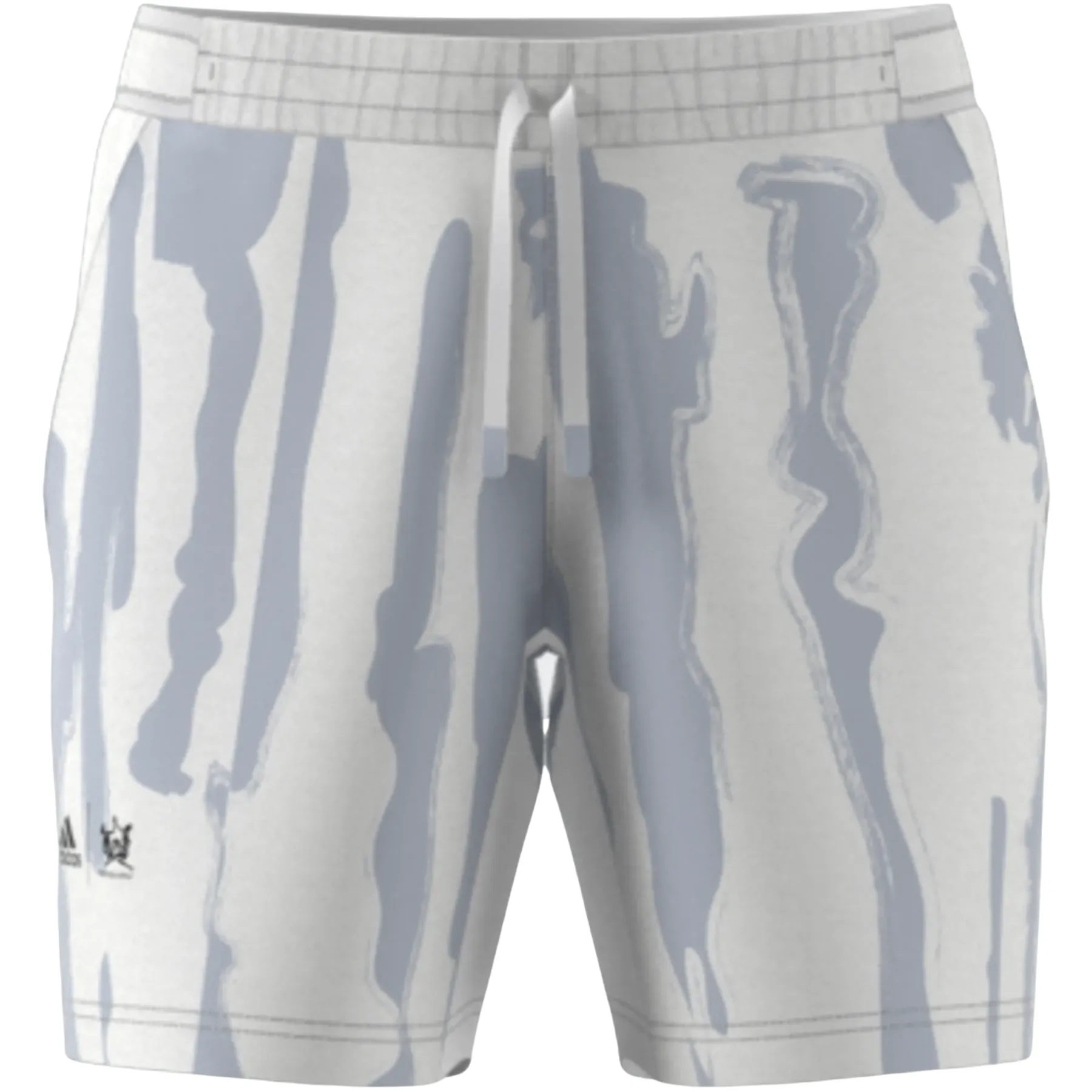 Sporty Look Adidas Tennis New York Graphic Shorts - White/Halo Silver