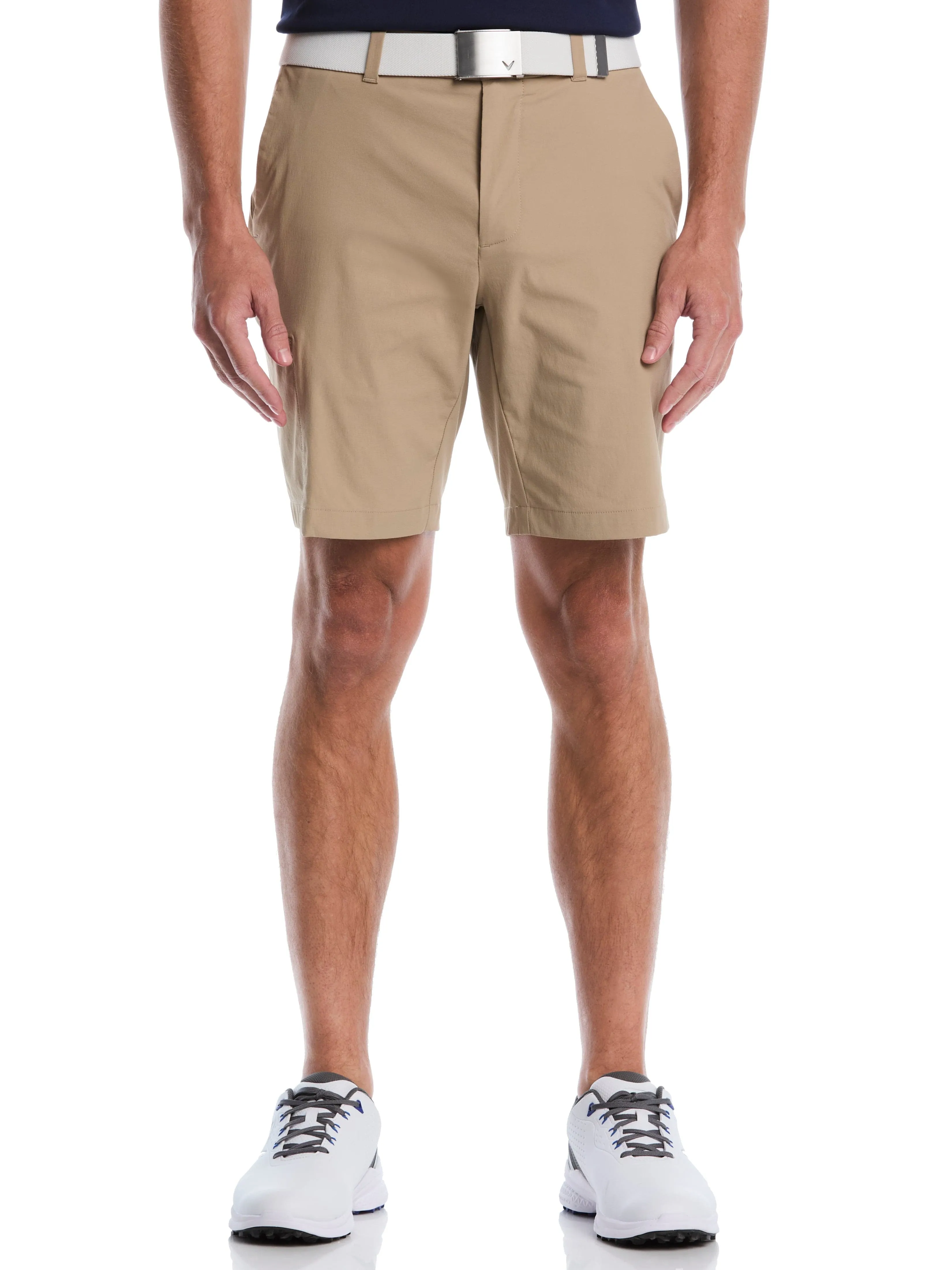Mens 9" Flat Front Solid Cargo Short Light Comfort