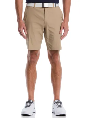 Mens 9" Flat Front Solid Cargo Short Sport Fit Design