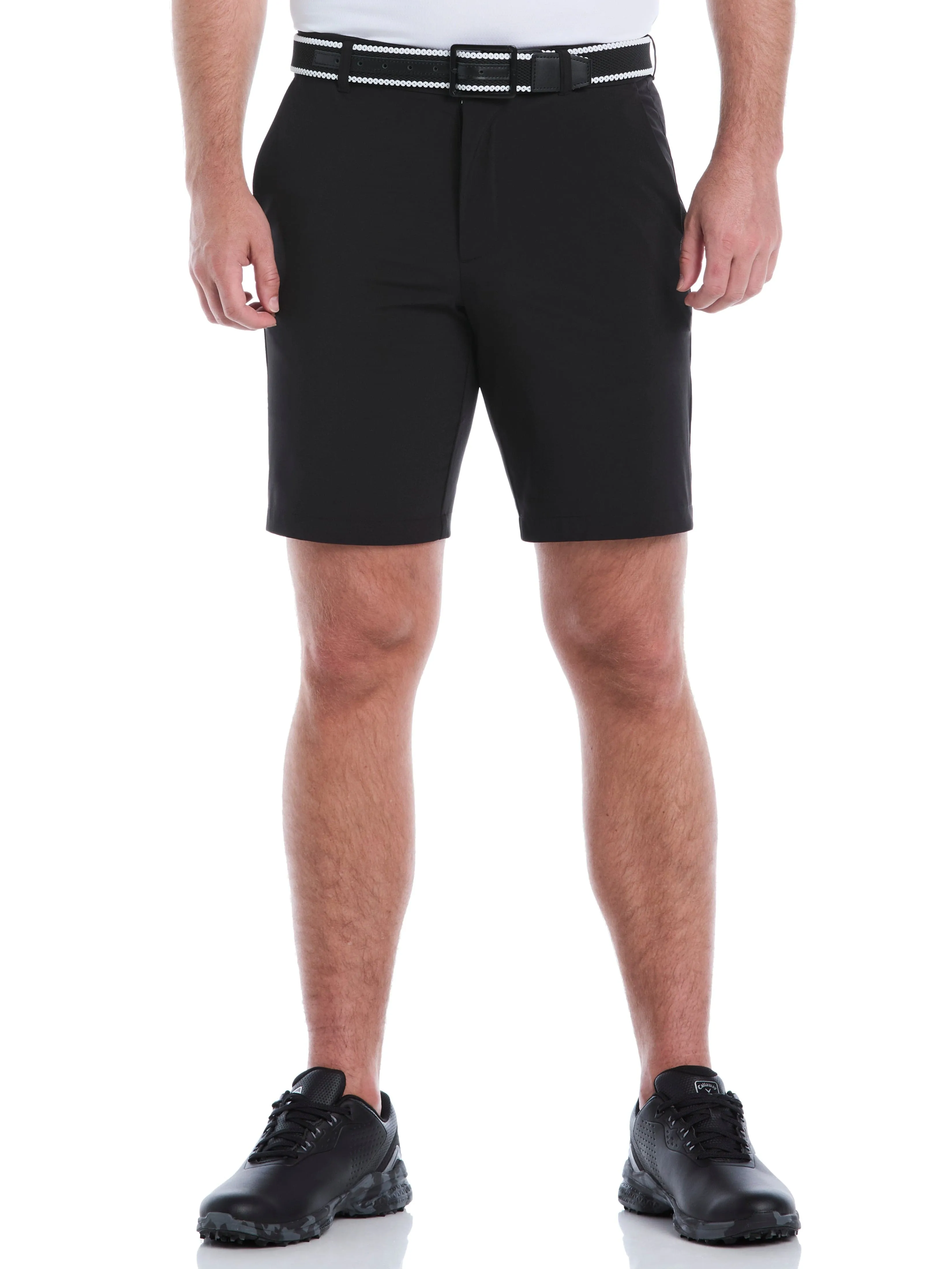 Mens 9" Flat Front Solid Golf Short RollUpFasten