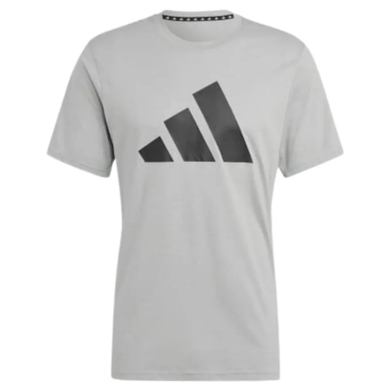 Adidas Medium Grey Heather / Black Train Essentials Feelready Logo Training Men Tennis Tee Chic Vibes