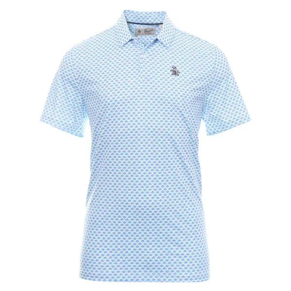 Business Travel Original Penguin Mens Retro Geo Print Golf Polo - CLOISONNE