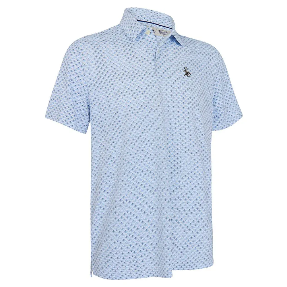 Anti Pilling Surface Original Penguin Mens Retro Geo Print Golf Polo - CLOISONNE