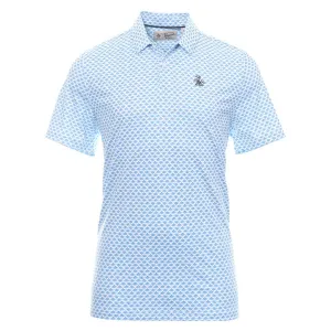 Business Travel Original Penguin Mens Retro Geo Print Golf Polo - CLOISONNE
