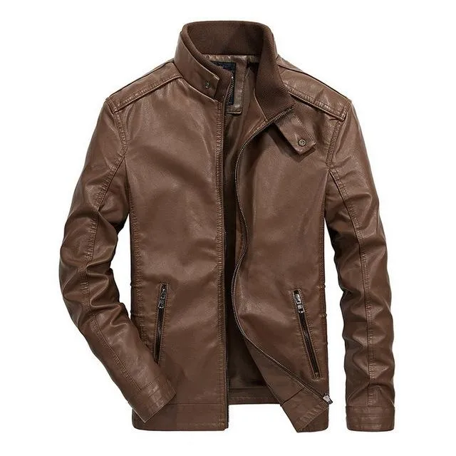 Breathable Lamination West Louis? Classical Motorcycle Men Leather Jacket