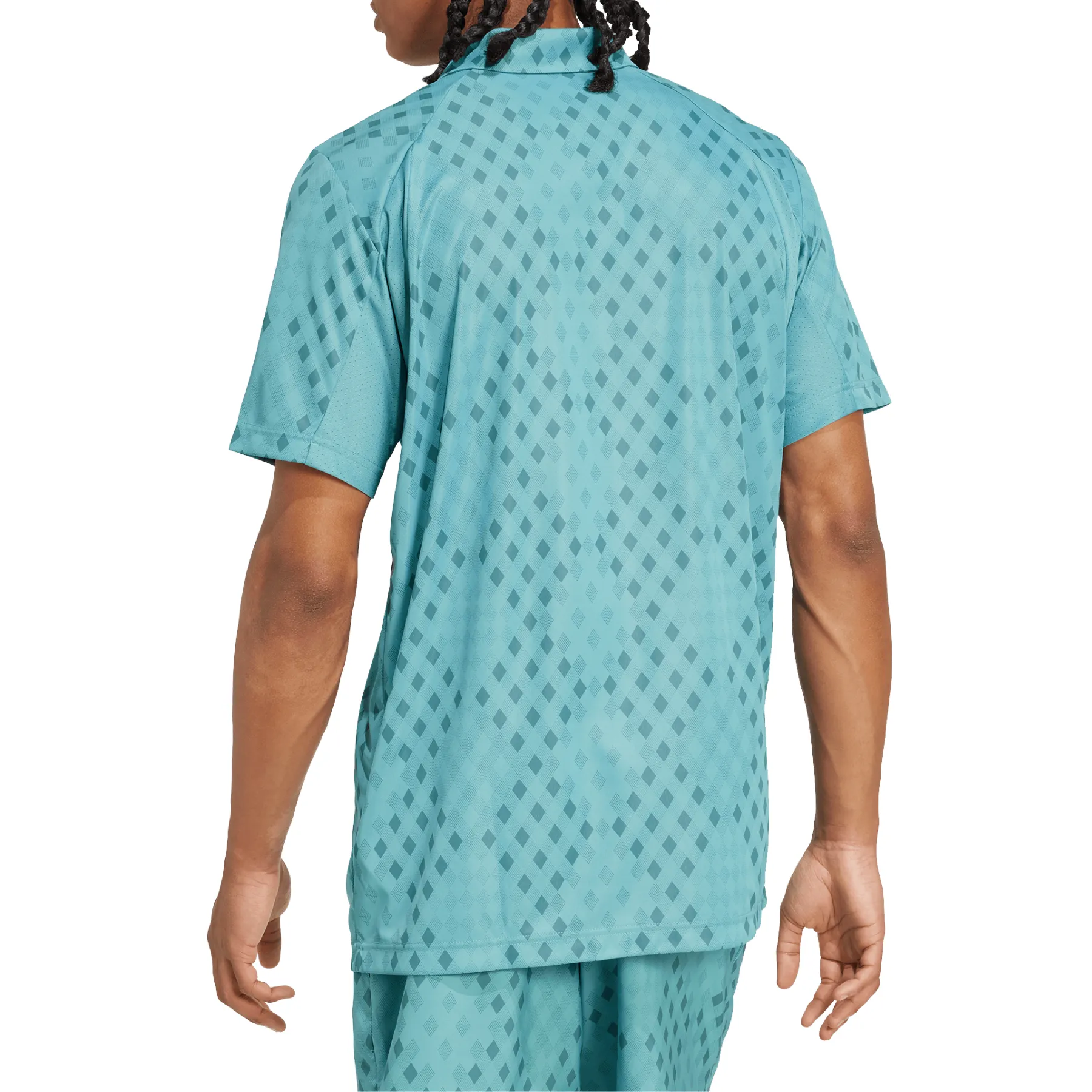 Weekend Style Adidas Club Tennis Climacool Graphic Mens Tennis Polo Shirt - Powder Teal/Preloved Teal