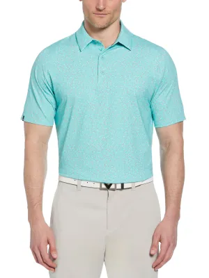 Mens Micro Floral Print Polo Breathable Design Classic Wear