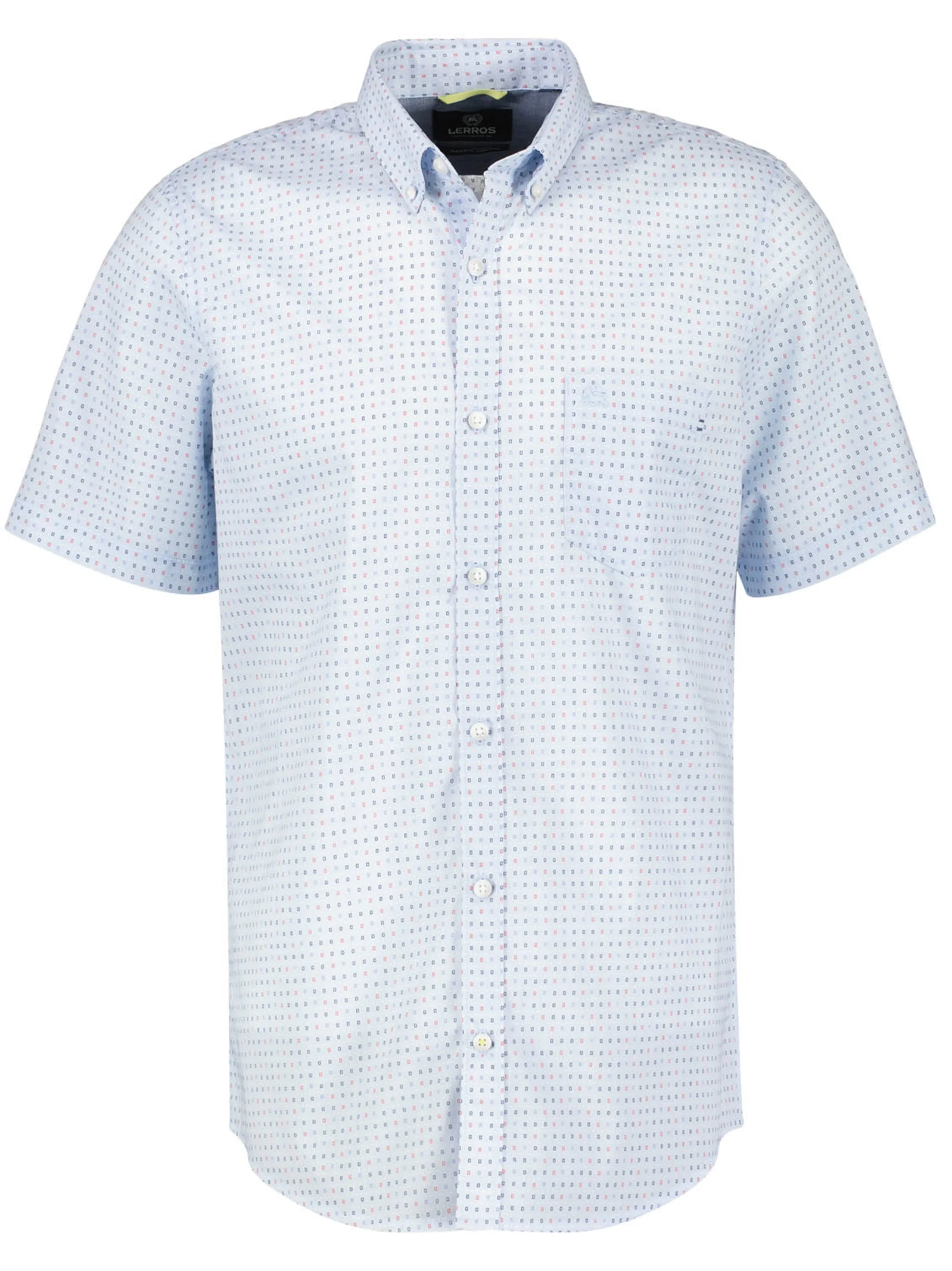 Abrasion Resistant Edging Odor Control Fabric Men's Graphic Printed Dress Shirt,Light Blue