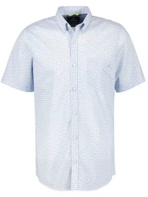 Abrasion Resistant Edging Odor Control Fabric Men's Graphic Printed Dress Shirt,Light Blue