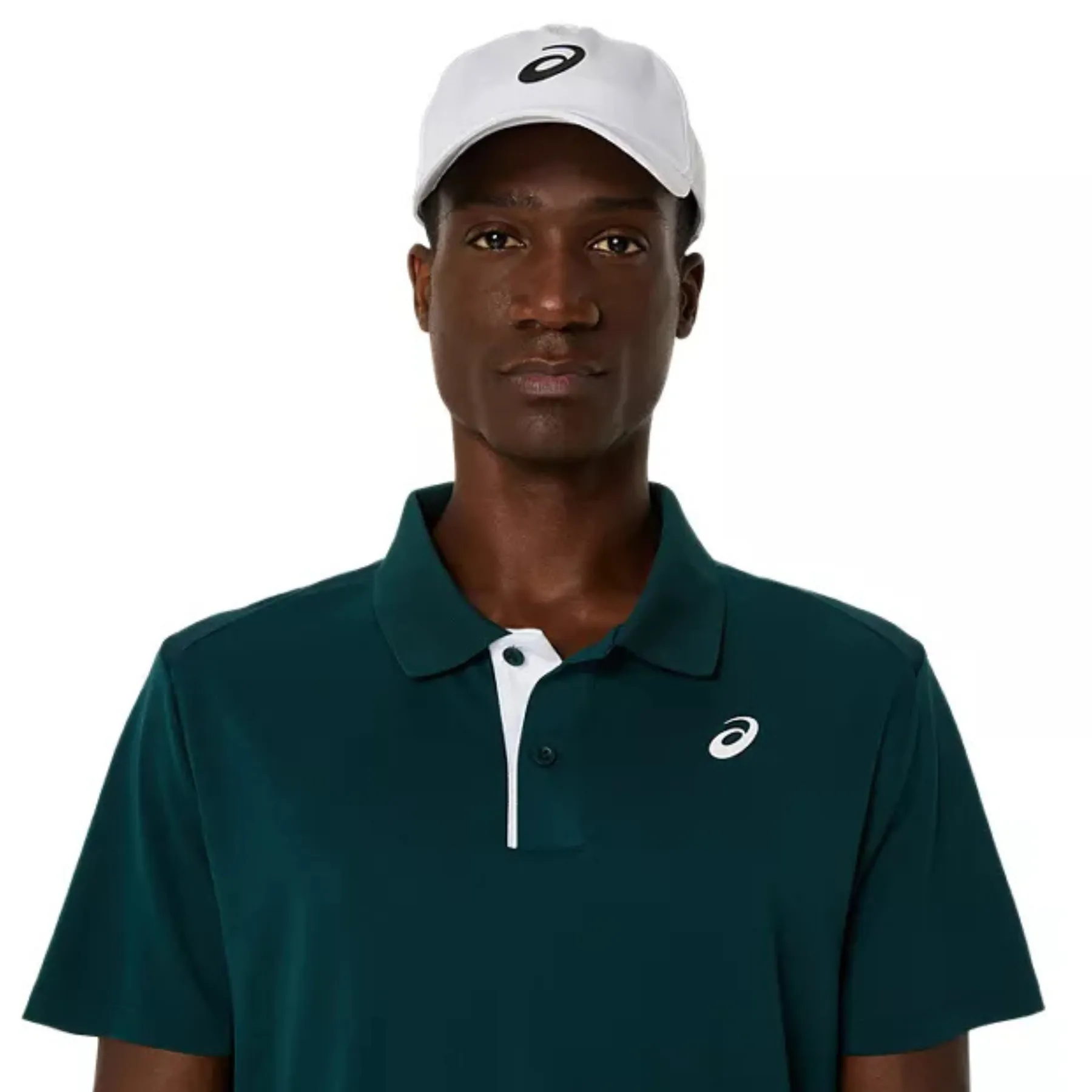 Asics Court Polo Mens Top - Saxon Green Flexible Design Sporty Stretch Fit