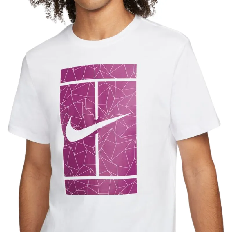 Nike Court Men Seasonal Tennis T-Shirt - White Boat Neck NeutralTonesCollection