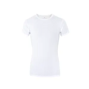 Men's Workout Short Sleeve Dry Fit Top WHITE FlexibleCollarOptions Modern Layering