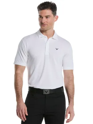 Mens Micro Hex Solid Golf Polo Comfortable Stretch Classic Style