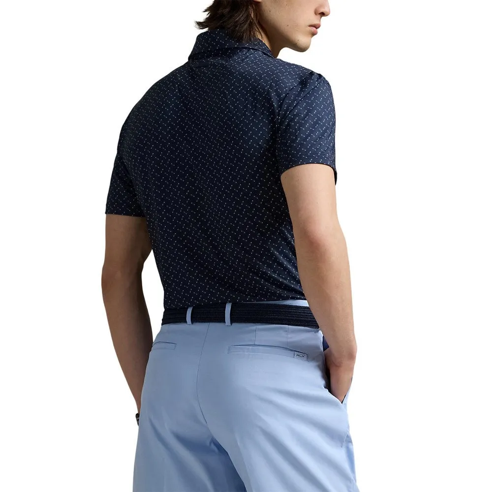 Relaxed Layering RLX Ralph Lauren Printed Lightweight Airflow Golf Polo Shirt - Multi Deco Toss Refined Navy