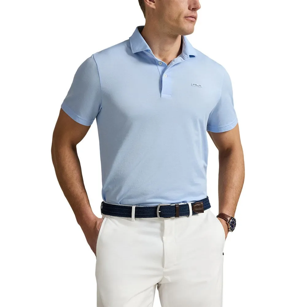 Oversized Silhouette Active Wearable RLX Ralph Lauren Tour Pique Golf Polo Shirt - Office Blue