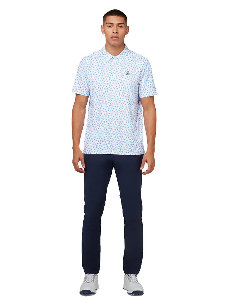 Original Penguin Mens Micro Octopus Print Golf Polo - BRIGHT WHITE Trendy Look Fresh Style