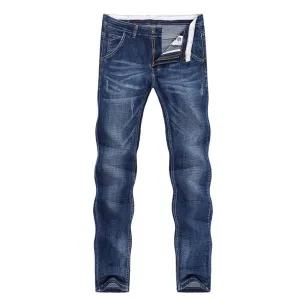 West Louis? Men Cowboy Blue Denim Jeans Winter Warmth Durable