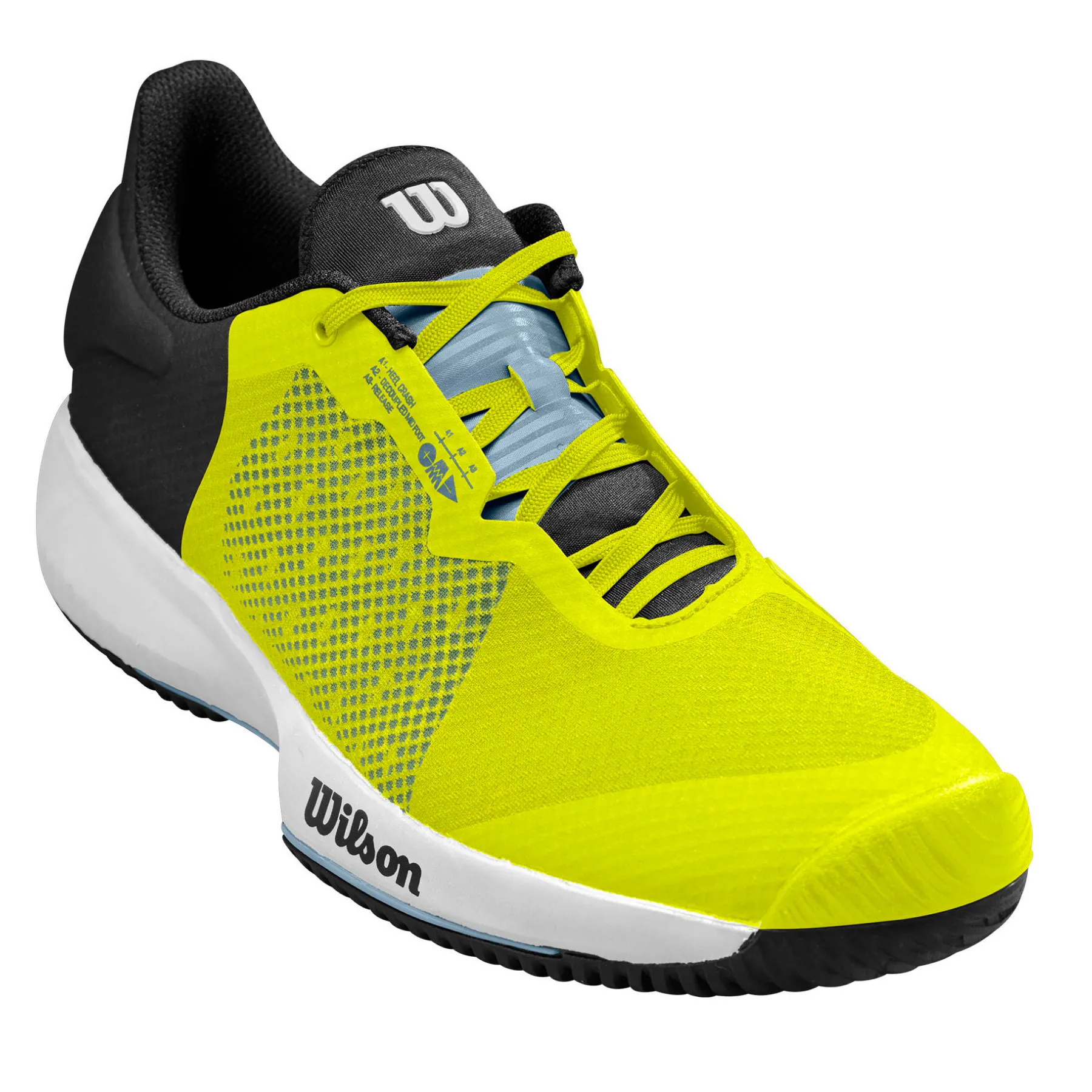 Wilson Kaos Swift Tennis Shoes -  Sulphur Spring/ Blue fog/ Black Elastic Lacing System Wear Resistant Foreguard