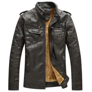 WrinkleResistantCloth NoIrritationSeams West Louis? Thicken Washed Leather Windbreaker Jacket