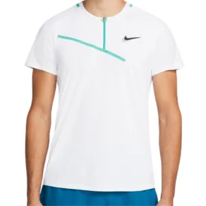 Sporty Flex Nike Court Slam Mens Tennis Polo - White/Black