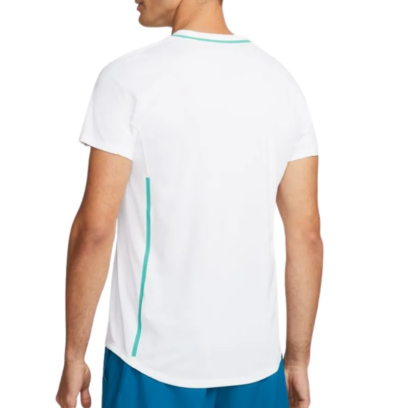 Nike Court Slam Mens Tennis Polo - White/Black SnagResistant Weave