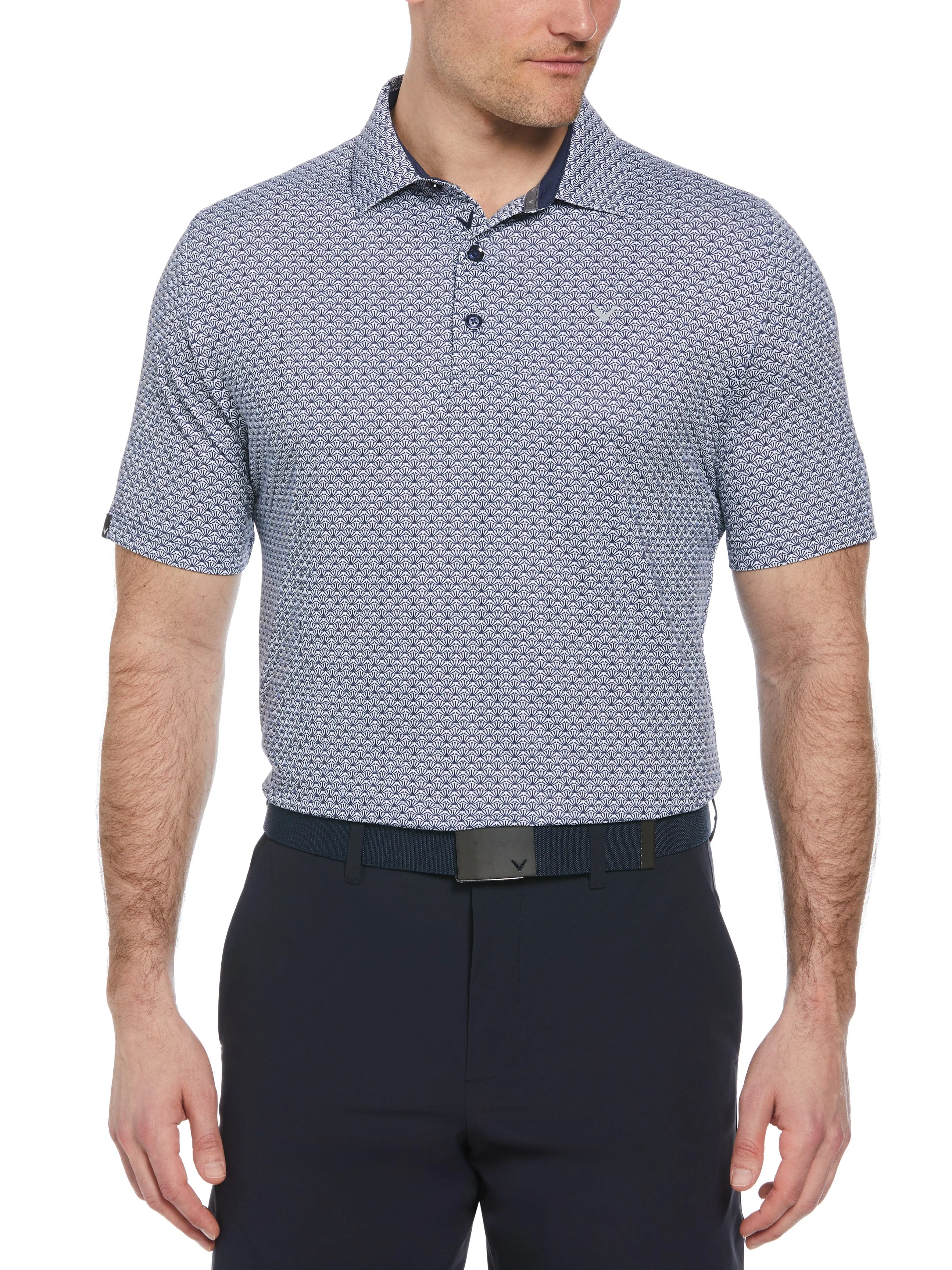 Chic Shirt Mens Trademark Print Golf Polo