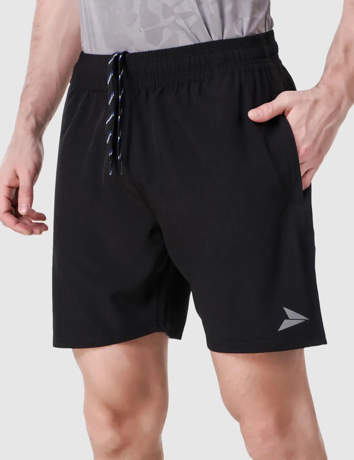 Elastic Band Rubberized Waist Grip Versatile Comfort Shorts with Smart Pockets ?C Black