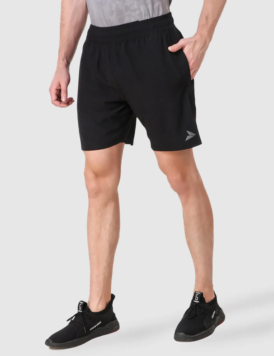 Versatile Comfort Shorts with Smart Pockets ?C Black Rubberized Grip Waistband Easy Stretch Fit