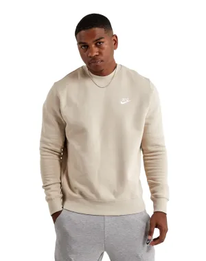 Nike Men's Sportswear Club Fleece Crew BV2662-206 Light Brown product duck cloth ruggedness Handmade