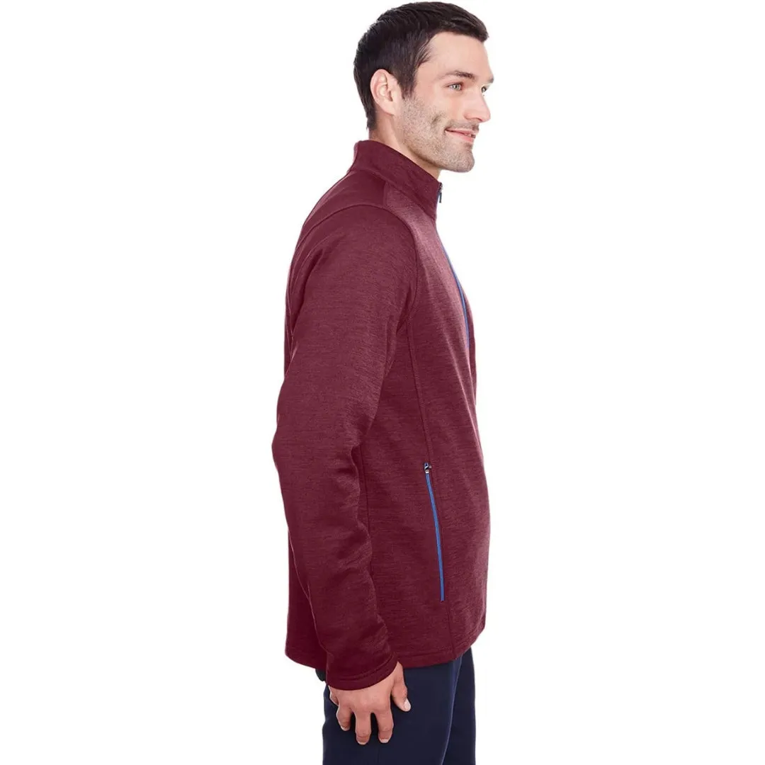 North End Men's Full-Zip Jacket Burgundy NE712 Anti Odor Cozy Trend
