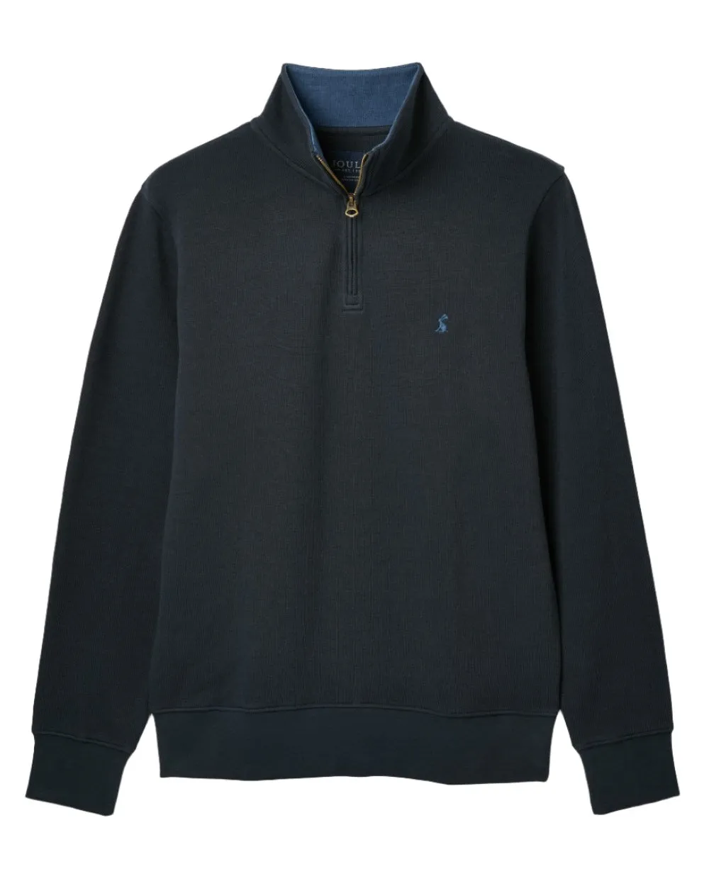 button detail Joules Alistair Quarter Zip Cotton Sweatshirt