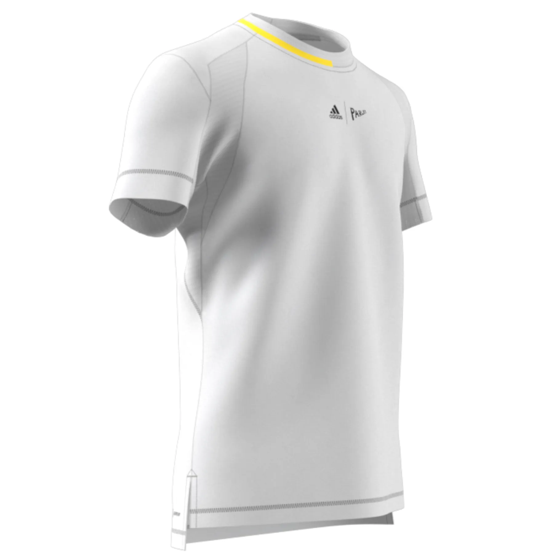 Soft Brushed Finish Adidas Performance London Stretch Woven Men Tennis T-Shirt - White/Impyel